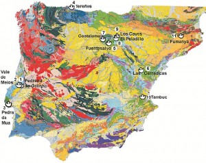 Mapa de las Icnitas de la Península Ibérica. / Foto: http://icnitasdinosaurio.mcu.es/