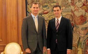 Primer encuentro entre el Rey Felipe VI y el nuevo secretario general del PSOE. / Foto: Casa Real.