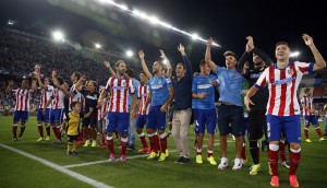 Los jugadores, felices tras el triunfo. / Foto: www.clubatleticodemadrid.com