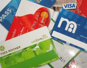 Conjunto de tarjetas de crédito