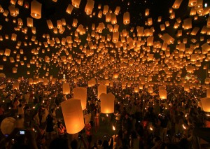 Festival de linternas tradicional. / 节日的传统灯笼