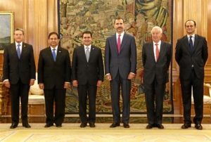 El presidente de Honduras, de visita en España, fue recibido por el Rey. / Foto: Casa Real / Borja Fotógrafos.