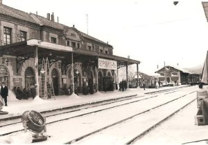 Estación de tren de Soria durante el rodaje.