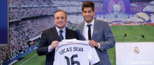 Florentino Pérez y Lucas Silva. / Foto: Real Madrid.