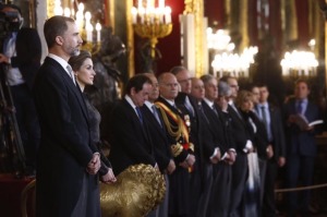 Los Reyes durante la recepción. / Foto: Borja Fotógrafos / Casa Real.