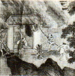 Pintura del siglo XVI que relata los ataques de los piratas japoneses. / http://en.wikipedia.org
