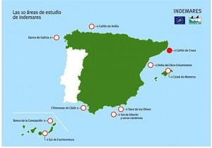 El mapa señala las zonas propuesta por el Magrama a la UE. / Foto: Fundación Biodiversidad.