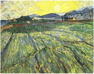 'Campo cercado con labrador' de Van Gogh