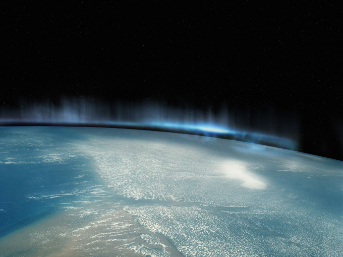 Aurora boreal captada desde la estratosfera.