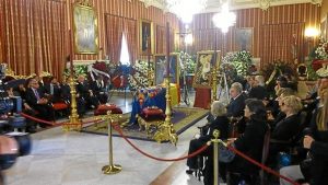 Capilla ardiente de la Duquesa de Alba instalada en el Ayuntamiento de Sevilla. / Foto: Europa Press.