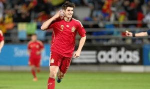 Moranta en el partido con el Palencia. / Foto: www.sefutbol.com