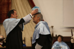 Plácido Domingo ya es doctor honoris causa en Música por la Universidad salmantina. / Foto: Universidad de Salamanca.