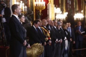 Los Reyes durante la recepción. / Foto: Borja Fotógrafos / Casa Real.