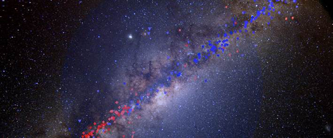 Imagen de la materia detectada en la Vía Láctea.