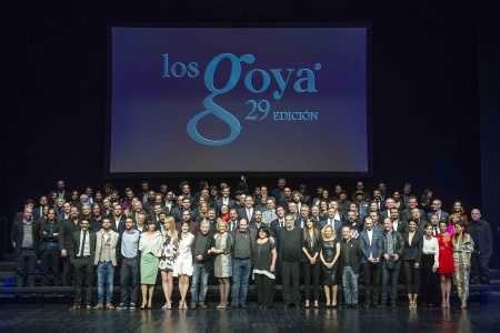 Foto de familia tras la gala. / Foto: Alberto Ortega / Academia de Cine.