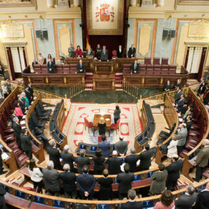 El Congreso guarda un minuto de silencio por las víctimas.