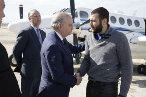 Bolívar fue recibido por Fernández a su llegada a Madrid. / Foto: Europa Press.