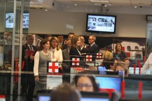 Visita de Doña Letizia a las instalaciones de Cruz Roja en Madrid.