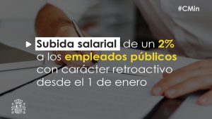 Aprueban la subida salarial del 2% para 2,5 millones de funcionarios