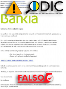 Phishing: correos electrónicos fraudulentos que suplantan a Bankia